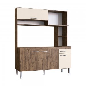 Cozinha Compacta IRM Cassia 4 Portas 1 Gaveta Sem Pia Itaúba/Off White CZ6641