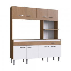 Cozinha Compacta IRM Luisa 8 Portas 1 Gaveta Sem Pia Amêndoa/Branco CZ6811