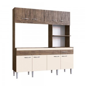 Cozinha Compacta IRM Luisa 8 Portas 1 Gaveta Sem Pia Itaúba/Off White CZ6811 