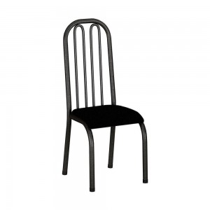 Cadeira Quality Alta Base Craqueado Preto Assento Preto