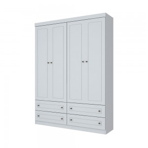 Guarda-Roupa Henn Americano 4 Portas 4 Gavetas Branco HP