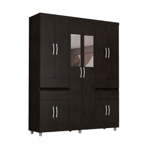 Guarda-Roupa Araplac GR E2230 10 Portas 4 Gavetas Com Espelho Com Pés Café 2230-94/200E