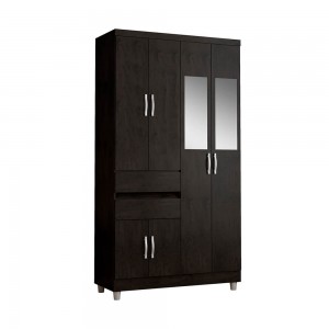 Guarda-Roupa Araplac GR E2260 6 Portas 2 Gavetas Com Espelho Com Pés Café 2260-94/200E