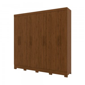 Guarda-Roupa Briz B51 8 Portas 4 Gavetas Com Pés Castanho HP B51-130