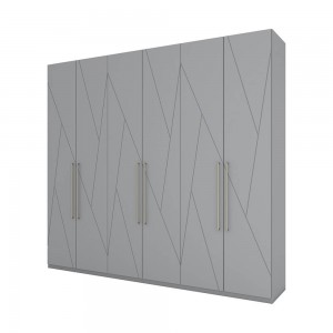 Guarda-Roupa Henn Austin 6 Portas 4 Gavetas Cinza D280-131 