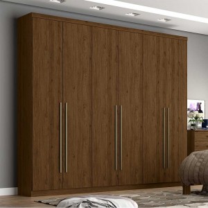 Guarda-Roupa Henn Jade 6 Portas 3 Gavetas Castanho D139-130