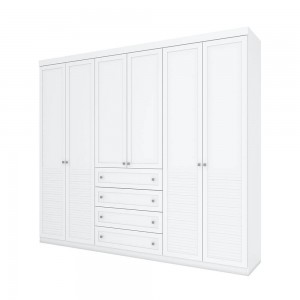 Guarda-Roupa Henn Veneza 6 Portas 4 Gavetas Branco HP D285-05