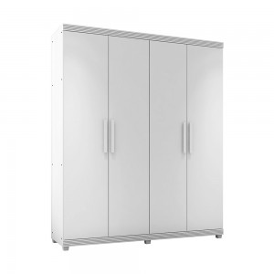 Guarda-Roupa Móveis Lanza Munique 4 Portas 3 Gavetas Com Pés Branco 20.0183 