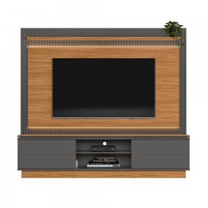 Home Linea Brasil Guararapes Para TV até 75" Com LED Ripado Nature/Chumbo 810010174/207063