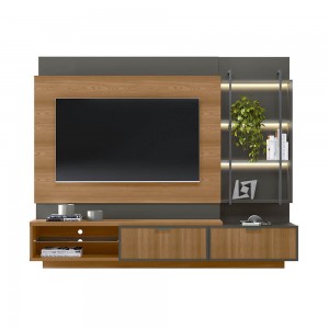Home Linea Brasil Maceió Para TV até 70" Com LED Amêndoa/Chumbo 810002032/205863
