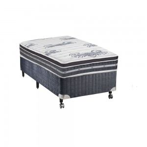 Cama Box Castor Silver Star Air D24+D28 Pocket Híbrido One Face Solteiro 88x188x72 Azul/Branco