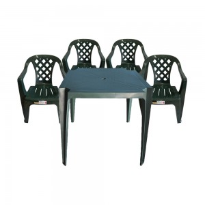 Conjunto Mesa Pisani Plástica com 4 Cadeiras Verde