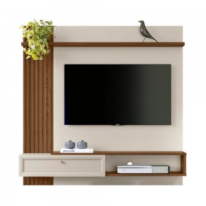 Painel Home Linea Brasil Alvorada Para TV até 55” Ripado 1 Porta Freijó/Off White 810006063/205739