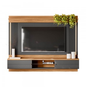 Painel Home Linea Brasil Barcelona 220cm Para TV até 75” + Kit Fita Led Nature/Chumbo 810010143/207063