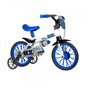 Bicicleta Aro 12 Infantil Houston Mini Boy Com Garrafinha Branca/Adesiva dá MB121R