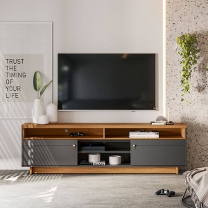 Rack Linea Brasil Araçatuba Para TV até 75” Nature/Chumbo 810003054/207063 