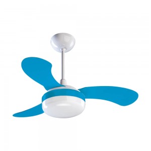 Ventilador de Teto Ventisol Petit com Lustre 3 Pás 127V 130W Azul 376 