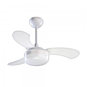 Ventilador de Teto Ventisol Petit com Lustre 3 Pás 127V 130W Branco 374