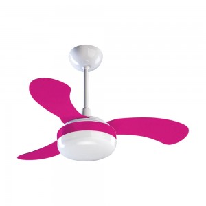 Ventilador de Teto Ventisol Petit com Lustre 3 Pás 127V 130W Rosa 378