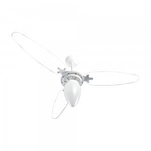 Ventilador de Teto Ventisol Wind 3 Pás com Lustre 127V 130W Branco/Transparente 422