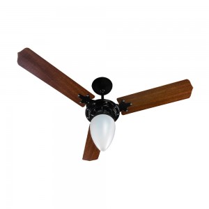Ventilador de Teto Ventisol Wind 3 Pás com Lustre 127V 130W Preto/Tabaco 420