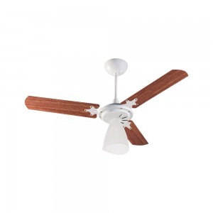 Ventilador de Teto Ventisol Wind Light 3 Pás com Lustre 127V 130W Branco/Mogno 2302 