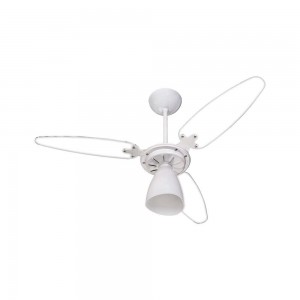 Ventilador de Teto Ventisol Wind Light 3 Pás com Lustre 127V 130W Branco/Transparente 404 