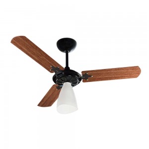 Ventilador de Teto Ventisol Wind Light 3 Pás com Lustre 127V 130W Preto/Mogno 402