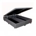 Base Box Baú FJR Estofados Queen Bipartida 158X198x37cm Suede Aveludado Cinza