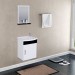 Kit Lavabo A.J. Rorato Siena Suspenso 1 Porta 39cm Pia + Espelho Branco/Preto 578215 