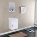 Kit Lavabo A.J. Rorato Siena Suspenso 1 Porta 39cm Pia + Espelho Branco 578202 