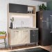 Cozinha Compacta IRM Katy 4 Portas 1 Gaveta Sem Pia Crema\Grafite CZ6041