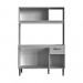 Cozinha Compacta IRM Katy 4 Portas 1 Gaveta Sem Pia Crema\Grafite CZ6041