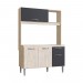 Cozinha Compacta IRM Katy 4 Portas 1 Gaveta Sem Pia Crema\Grafite CZ6041