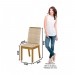 Conjunto de Mesa Henn Dora Com 4 Cadeiras Isa 90x90cm com Tampo em MDF 25mm Nature/Off White/Linho S211-127/S12-502