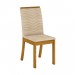 Conjunto de Mesa Henn Dora Com 4 Cadeiras Isa 90x90cm com Tampo em MDF 25mm Nature/Off White/Linho S211-127/S12-502