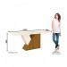 Conjunto de Mesa Henn Epic Com 8 Cadeiras Tauá 200x90cm com Tampo de Vidro Nature/Off White/Linho S201-127/S04-502