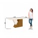 Conjunto de Mesa Henn Epic Com 8 Cadeiras Maris 200x90cm com Tampo de Vidro Nature/Off White/Bege S201-127/S06-501