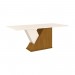 Conjunto de Mesa Henn Epic Com 8 Cadeiras Maris 200x90cm com Tampo de Vidro Nature/Off White/Bege S201-127/S06-501