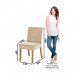 Conjunto de Mesa Henn Ghala Com 6 Cadeiras Maris 160x90cm com Tampo de Vidro Nature/Off White/Linho S208-127/S06-502