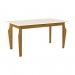 Conjunto de Mesa Henn Ghala Com 6 Cadeiras Vita 160x90cm com Tampo de Vidro Nature/Off White/Bege S208-127/S05-501