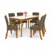 Conjunto de Mesa Henn Ghala Com 6 Cadeiras Vita 160x90cm com Tampo de Vidro Nature/Off White/Bege S208-127/S05-501