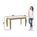 Conjunto de Mesa Henn Ghala Com 6 Cadeiras Tauá 160x90cm com Tampo de Vidro Nature/Off White/Marrom S208-127/S04-500