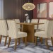 Conjunto de Mesa Henn Nadi Com 6 Cadeiras Vita 140x80cm Com Tampo Em MDF 25mm Nature/Linho S222-128/S05-502