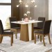 Conjunto de Mesa Henn Orus Com 4 Cadeiras Isa 120x80cm com Tampo em MDF 25mm Nature/Nature-Off White/Marrom S210/S12 
