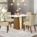 Conjunto de Mesa Henn Orus Com 4 Cadeiras Vita 120x80cm com Tampo em MDF 25mm Nature/Nature-Off White/Linho S210/S05
