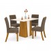 Conjunto de Mesa Henn Orus Com 4 Cadeiras Vega 120x80cm com Tampo em MDF 25mm Nature/Nature-Off White/Bege S210-151/S03