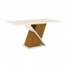 Conjunto de Mesa Henn Solus Com 6 Cadeiras Vega 160x90cm Com Tampo de Vidro Nature/Off White/Linho S202-127/S03-502