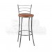 Banqueta Villarte BV14 (2011) Preto Craqueado/Geométrico Marrom 70cm