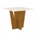 Conjunto de Mesa Henn Vértice Com 4 Cadeiras Maris 90x90cm Com Tampo de Vidro Nature/Off White/Marrom S207-127/S06-500
